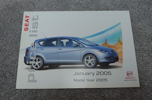 Seat january 2005 price list - january,