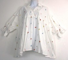 Lagenlook Ladies 100% Cotton Embroidered Smock Top One Size:Plus(20-24)