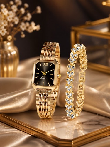 Quartz wind watch - watch, gold