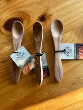 3 Small Olive Wood Spoons for