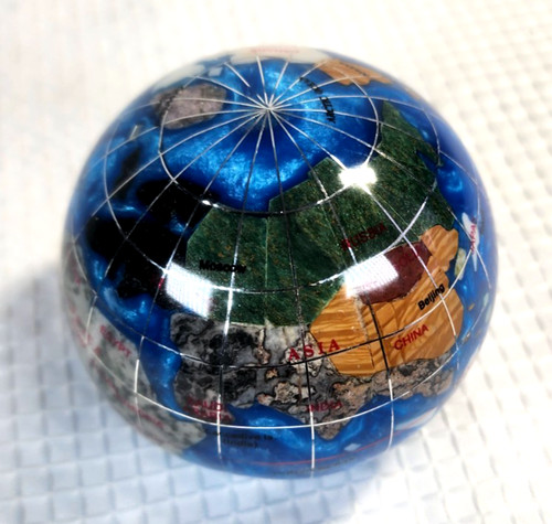 Gemstone globe paperweight - gemstone,
