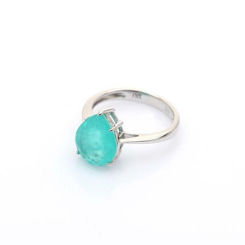 Sterling silver ring - silver, paraiba