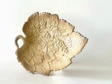 Antique Stoneware Salt Glaze Leaf Dish Staffordshire Pottery Grape Vine Dish A/F