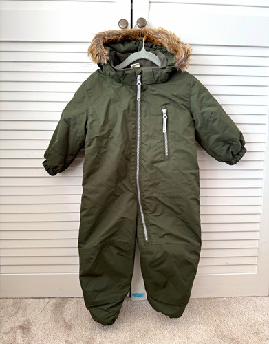 Green hooded faux - faux, trim