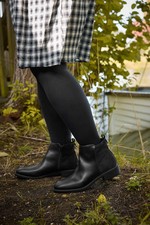 Yours Curve Women's Faux Leather Buckle Boots In Extra Wide Fit