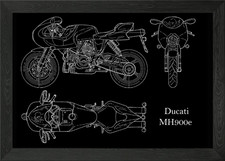 Ducati MH900e Blueprint Framed