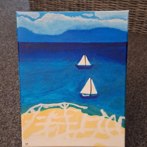 Signed contemporary seascape - signed,