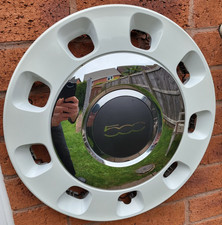 Fiat 500 Colour Therapy 14" Wheel Trim White & Chrome Hubcap Genuine