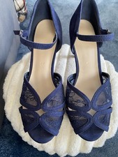 Ladies Debut Navy Heeled Shoes