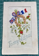 WW1 Silk Postcard "To My Old