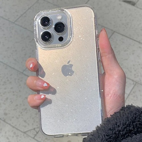 Clear glitter sparkle phone - clear,