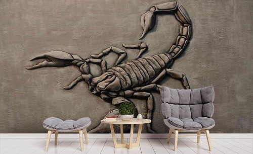 Relief scorpion wallpaper - 3d,