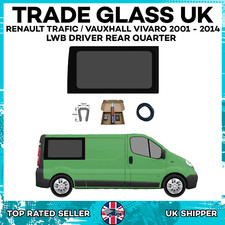Renault Trafic 01-14 LWB Driver Side RQ  Fixed Window WITH  FIT KIT + U TRIM