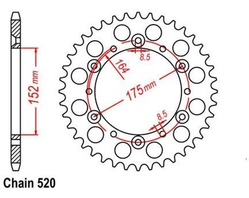 Sprocket 47t pitch 520 for - kr,