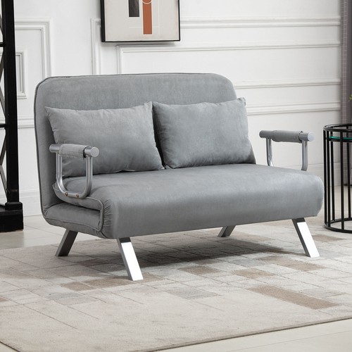 Faux suede convertible bed - convertible,