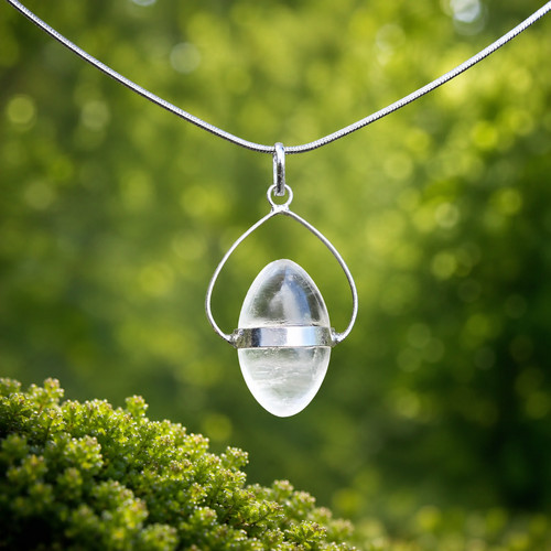 Quartz shiva lingam pendant - shiva,