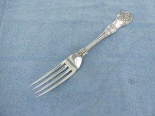 AN ANTIQUE STERLING SILVER QUEENS PATTERN DINNER FORK SHEFFIELD 1897.