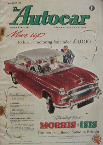 Autocar magazine 1957 - magazine, 9/8/1957