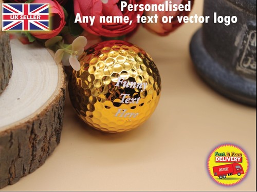 Gold personalised golf ball - gold,