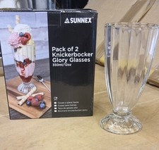  Milkshake Glasses Knickerbocker Glory Ice Cream Sundae Dessert American 360ml