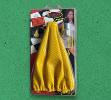 Retro Universal Car Gear Shifter Lever Yellow Boot Gaiter & Alloy Collar