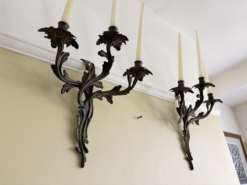 Pair large vintage cast - pair,