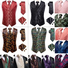 Mens Waistcoat Red Black