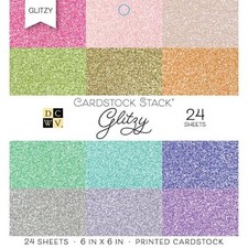 DCWV 6"x6" Glitter Cardstock Stack 24pcs - Glitzy