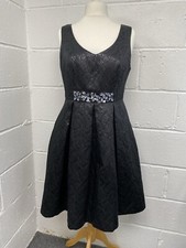 Jenny Packham No1 Black Floral Embellished Dress UK16 Formal Occasion PAC