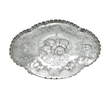 Edwardian Sterling Silver Reynolds Angels Calling Card Tray Antique 1903