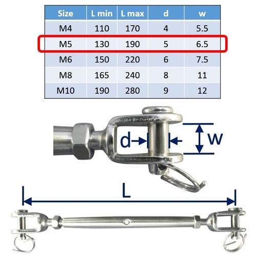 Turnbuckle stainless steel - turnbuckle, a4