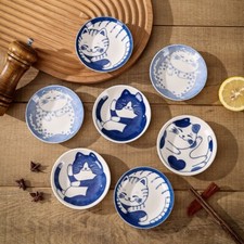 Japanese Style Ceramic Dessert Sauce Dish Lucky Cat Pattern Sushi Plates  Fruit