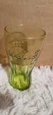 Light Green Coca Cola Glass. 5.75 inches tall. Very good condition. Light green.