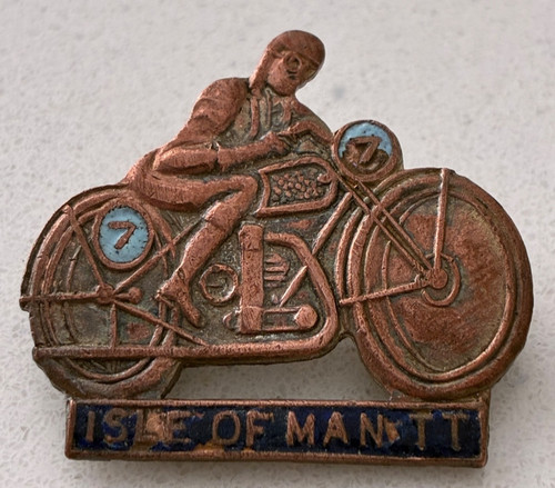 Vintage isle man badge - of,