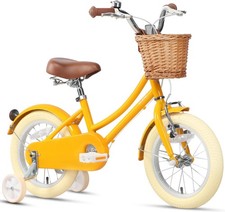 Glerc Little Molly 12-20 Inch Retro Girls Bike for 2-13 Year Old Wicker Basket