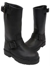 Kids Childs Black Biker Custom Leather Motorcycle Motorbike Childrens Boot T