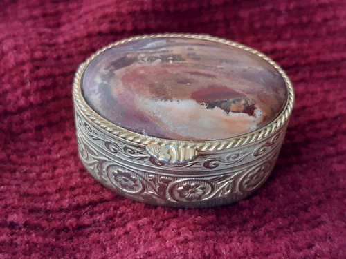 Vintage gold tone pill - pill, or