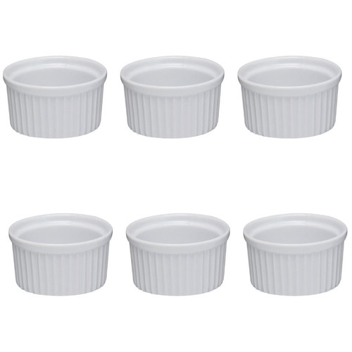 White ceramic ramekin - white,