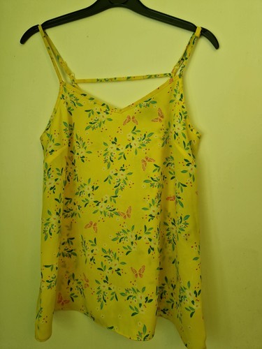 Yellow floaty light strap top - yellow,