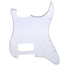 Musiclily Pro 4Ply White Pearl Uncovered Pickguard For Tom Delonge Strat Guitar