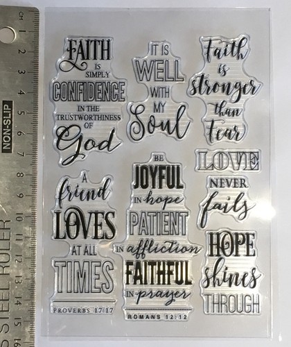 Clear rubber stamps words - rubber, pray