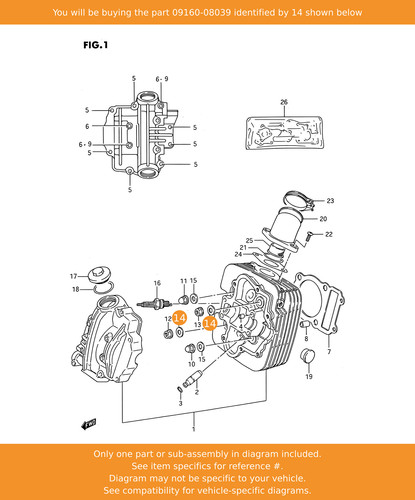 Suzuki washer 09160 08039 - 09160-08039, oem