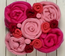 Pink Red MIX Spinning Felting