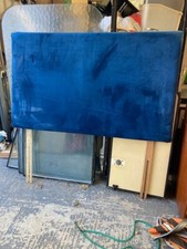 Large Blue Velvet Double Bed Size 4ft 6in