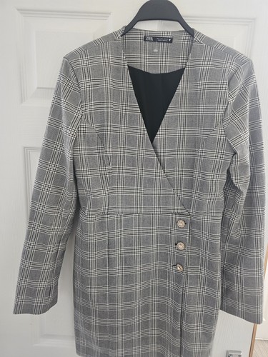 Zara grey check pint blazer - zara,
