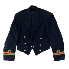 British Royal Navy Jacket Mess Dress No 2B Black Surgeons Vintage 70s 80s Medium