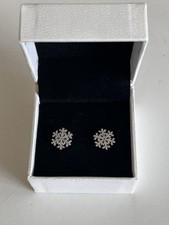Genuine Pandora ? Snowflake Stud Earrings In Box ? 925 ALE ? 290589CZ