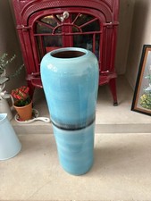 Tall Vase Blue with Black Band