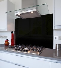 Black Kitchen Glass Splashback | Toughened & Heat Resistant