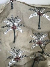 SANDERSON PALM GROVE RUBY  EMBROIDERED TREE FABRIC MATERIAL 6 METRES